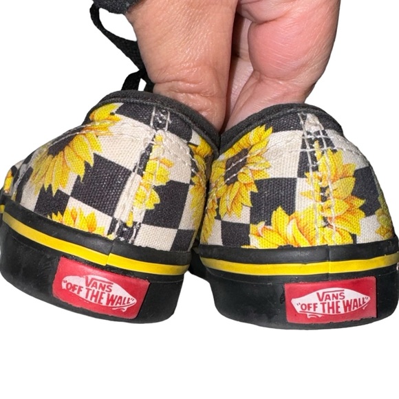 Vans Sunflower Checkered Old Skool Shoes Toddler Lace Up 8.5 - Picture 3 of 5